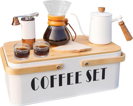 SOTECH Pour Over Coffee Maker Set Pour Over Coffee Dripper Manual Coffee Mill Grinder glass pour over coffee maker