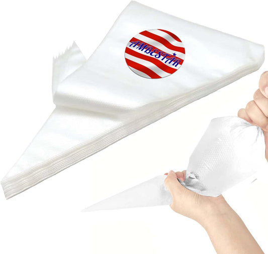 20 Inch icing bags Disposable, Large Pastry Bags Disposable Cake Decorating Bag 100 Count, Thick Plastic Non-Slip Anti-Burst Cake Bags for Frosting Decorating Cake Cupcake Cookie, Easy to Squeeze