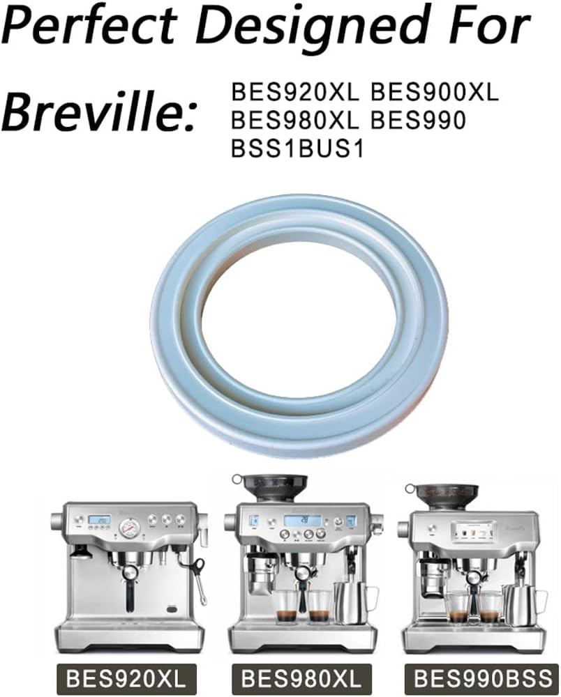 2 PCS Silicone 58 mm Group Head Seal Gasket for Breville Espresso Machine BES920XL BES900XL BES980XL BES990, Steam Ring Replacement for Sage,White