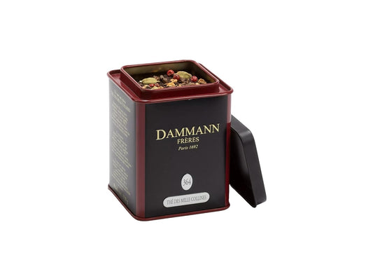 Dammann Freres Loose Leaf, Thé des Mille Collines (Chaï), Premium Gourmet French Black Tea, Blend Ginger, Cinnamon, Cardamom Flavors, 5.3 Ounce Tin