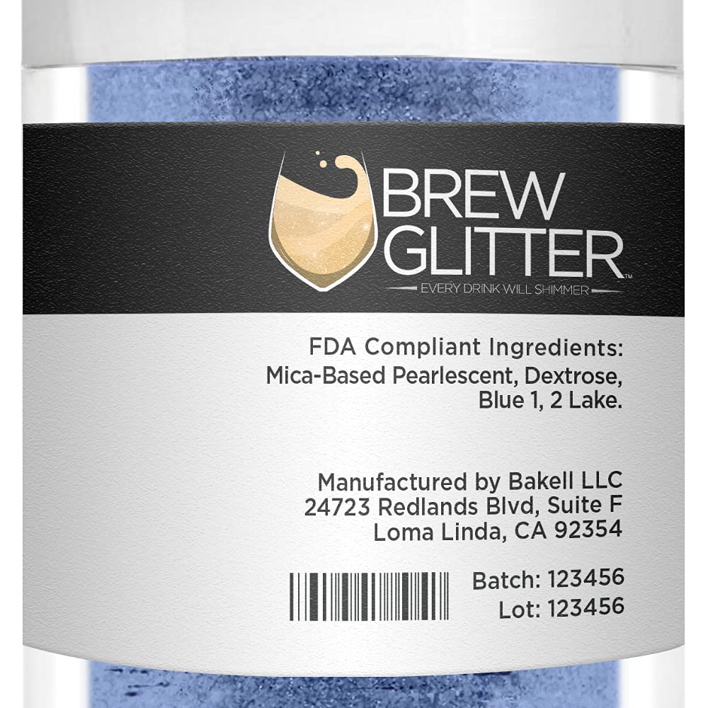 Sky Blue BREW GLITTER Edible Glitter For Drinks, Cocktails, Beer, Garnish Glitter & Beverages | KOSHER & HALAL Certified | 100% Edible & Food Grade | Vegan, Gluten, Nut Free (25g, Sky Blue)