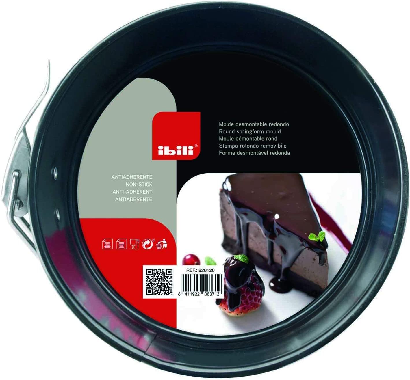 IBILI Moka Springform Pan Cake Mold Tin Non Stick with Loose Detachable Bottom for Baking (9.5 Inches)