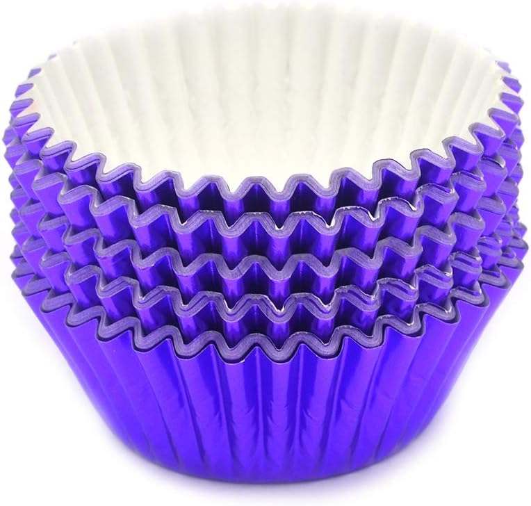 Standard Purple Foil Cupcake Liners Muffin Baking Cups for Party and More, 100-Count