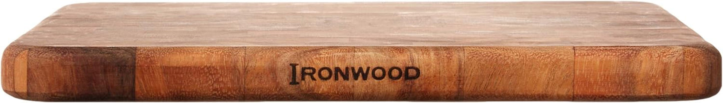 Ironwood Oslo End Grain Square Utility Cutting Board, One Size, Acacia Wood, Brown