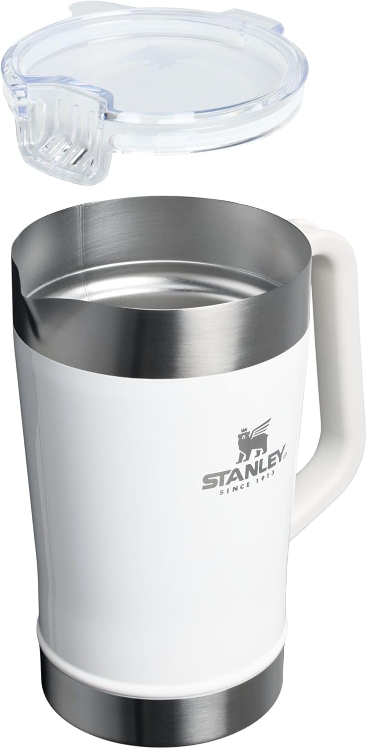 Stanley Stay-Chill Pitcher 64 oz | Cold Water, Beer, and Drink Pitcher with Lid | Large Capacity Durable Beverage Container with Handle | Insulated Stainless Steel | BPA-Free | Frost Gloss