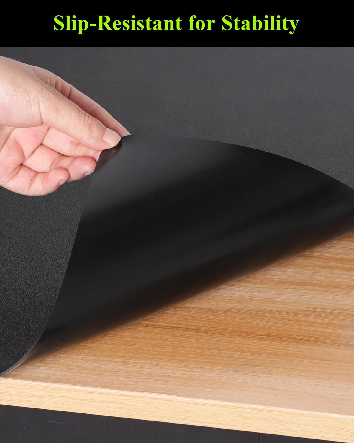Black Plastic Table Cover Protector, 36" x 60" Waterproof Easy Flat PVC Desk Pad Mat, 1.5mm Thick Rectangle Vinyl Table Top Protector for Dining Room Table, Office, Dresser