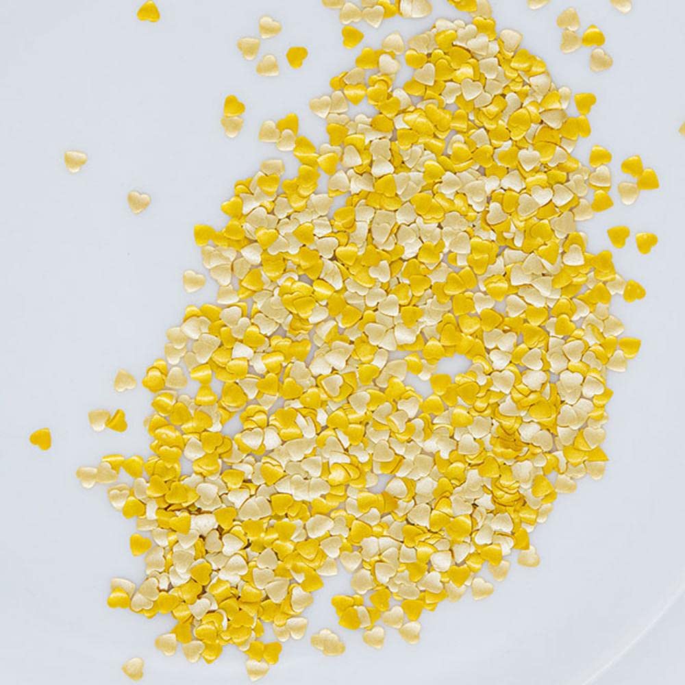 Edible Glitter Heart Sprinkles for Cookie Decorating Edible Glitter for Drinks Fancy Gold Sprinkles for Cake Decorating Drink Glitter Edible Cake Decorations Edible Glitter for Cakes Vegan Sprinkles