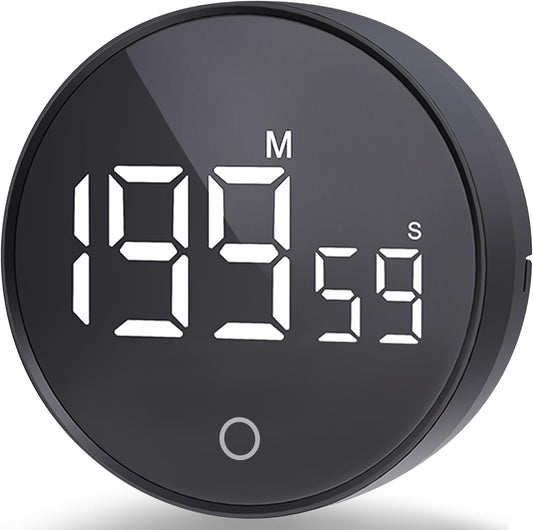Digital Kitchen Timers, Visual timers Magnetic Countdown Countup Smart Timer Large LED 200 Minutes Display Volume Adjustable for Cooking Fitness Studying, Easy for Kids and Seniors