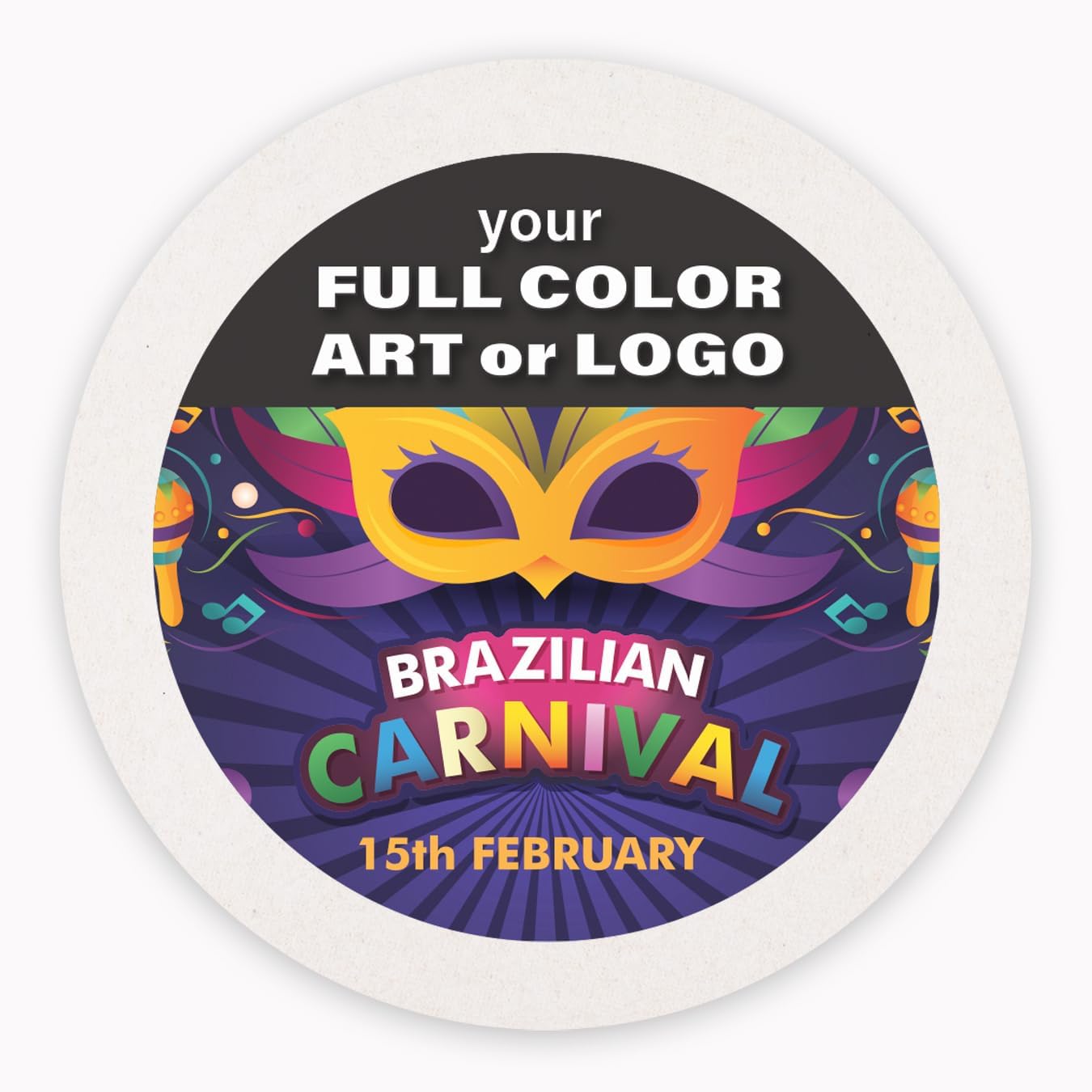 B.E. Green Custom Coasters - Pulpboard Personalized Coasters for Drinks - Full Color Print - Reusable & Absorbent - Beverage Coaster - Promotional Events & Celebrations - Pack of 50-4" Round Coaster