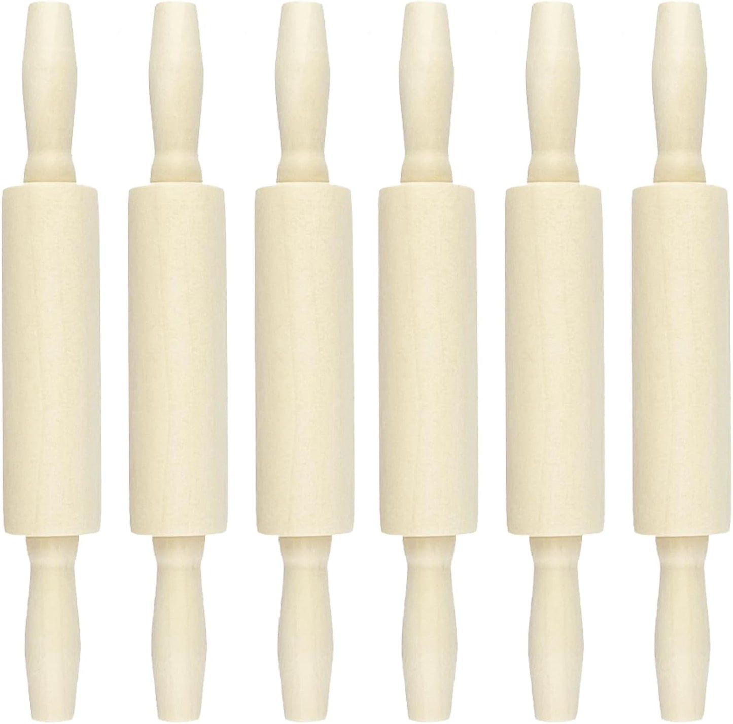 6 Pack Wood Small Rolling Pin for Kids, 7.9 Inch Kids Rolling Pin for Home Kitchen