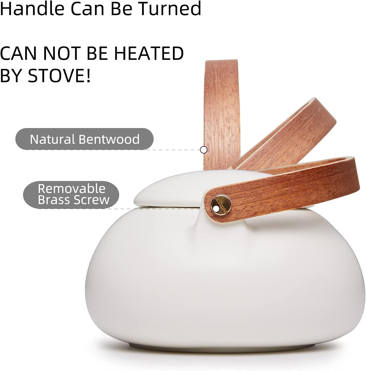 ZENS Modern Japanese Tea Set, 27 oz Ceramic Japanese Teapot with Fine Stainers and 4 Cups for Loose Leaf Tea Steeper, Wood Handle Matte Japanese Teapots Hot Tea Brewer for Tea Party Women Gifts