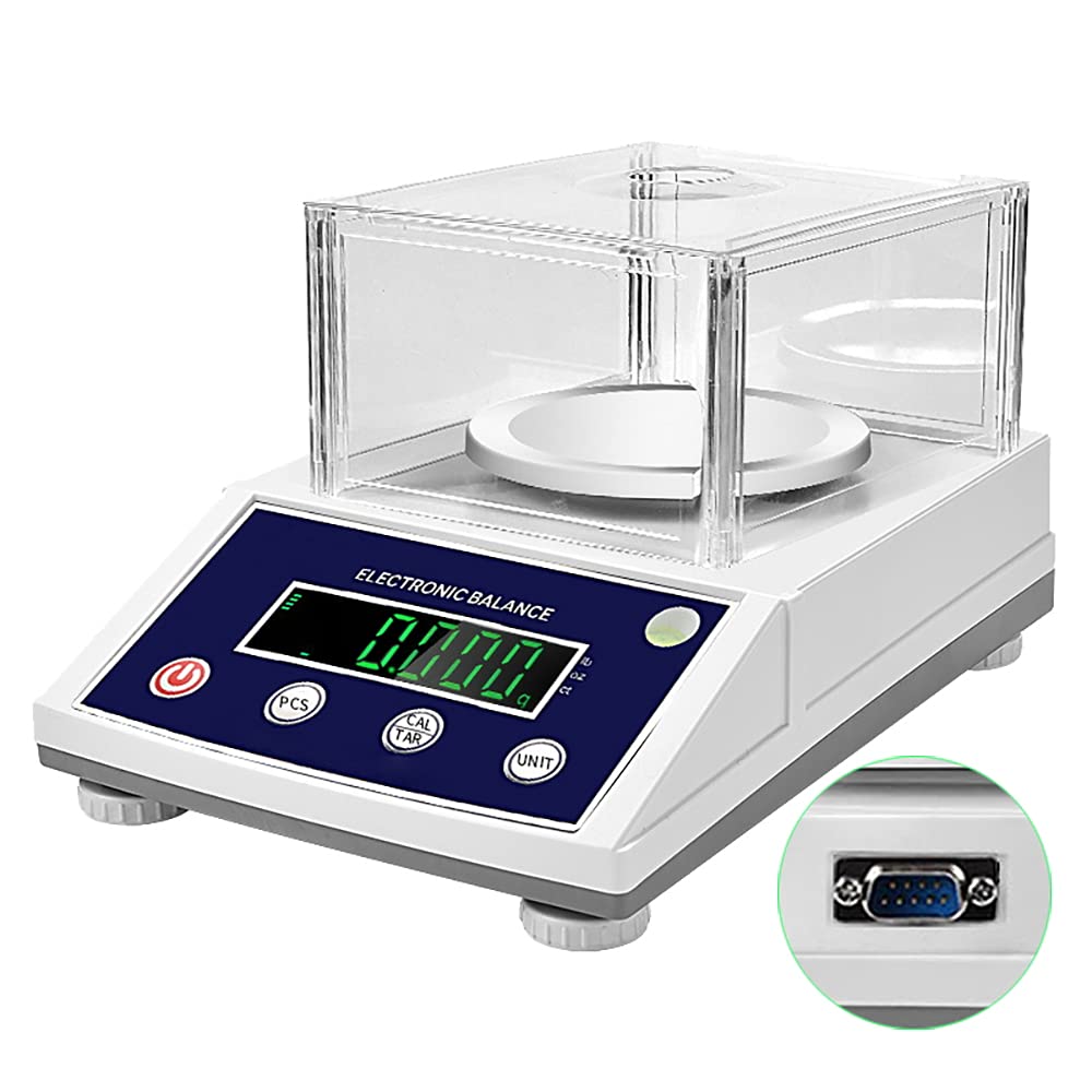 Hochice High Precision Lab Gram Counting Scale Scientific Analytical Laboratory Balance Digital Electronic Scale Jewelry Scales 3000gx0.01g Accurate with RS232 Port&Windshield