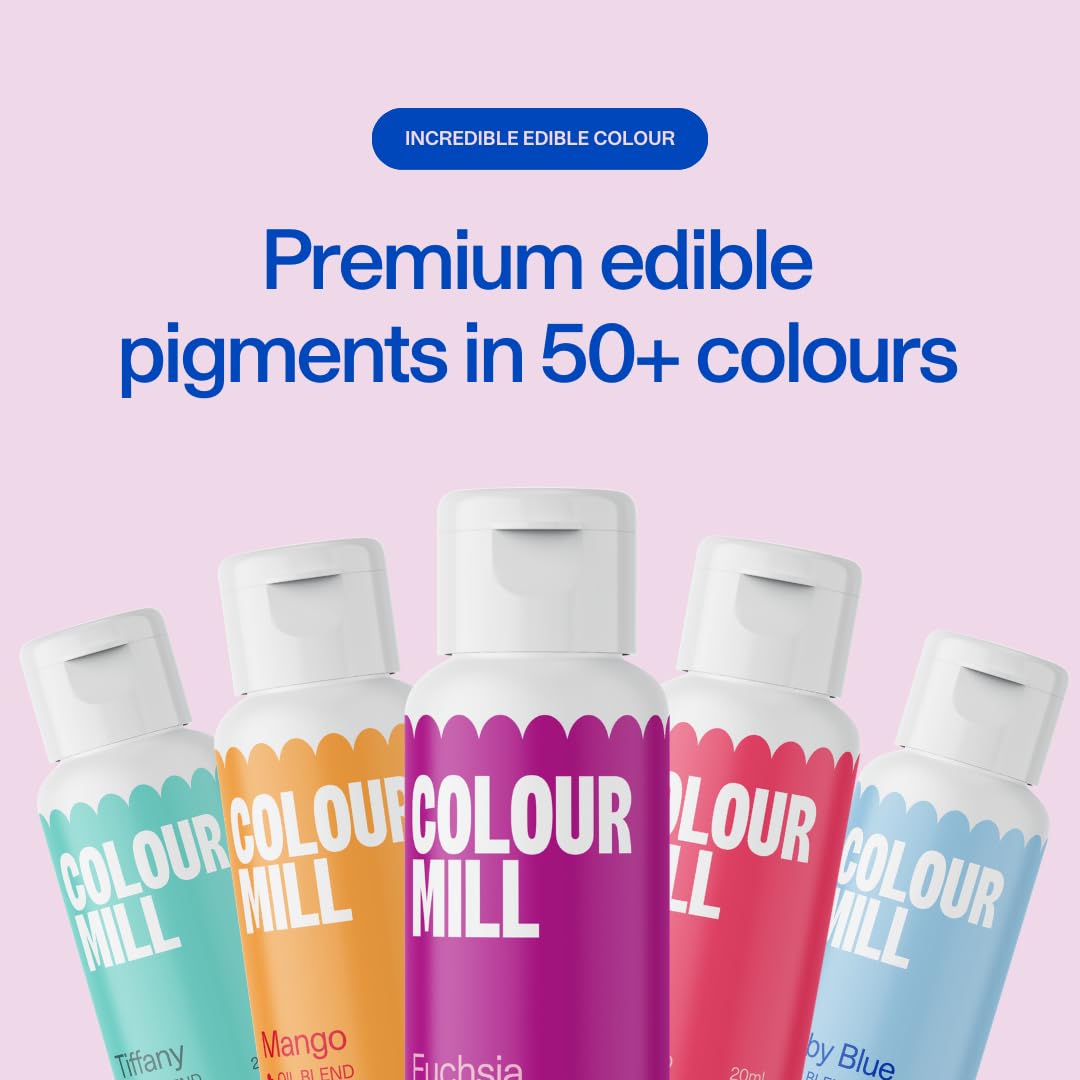 Colour Mill Pastel Pack Oil-Based Food Coloring, 20 Milliliters Each of 6 Colors: Baby Blue, Baby Pink, Lavender, Lemon, Mint and Peach