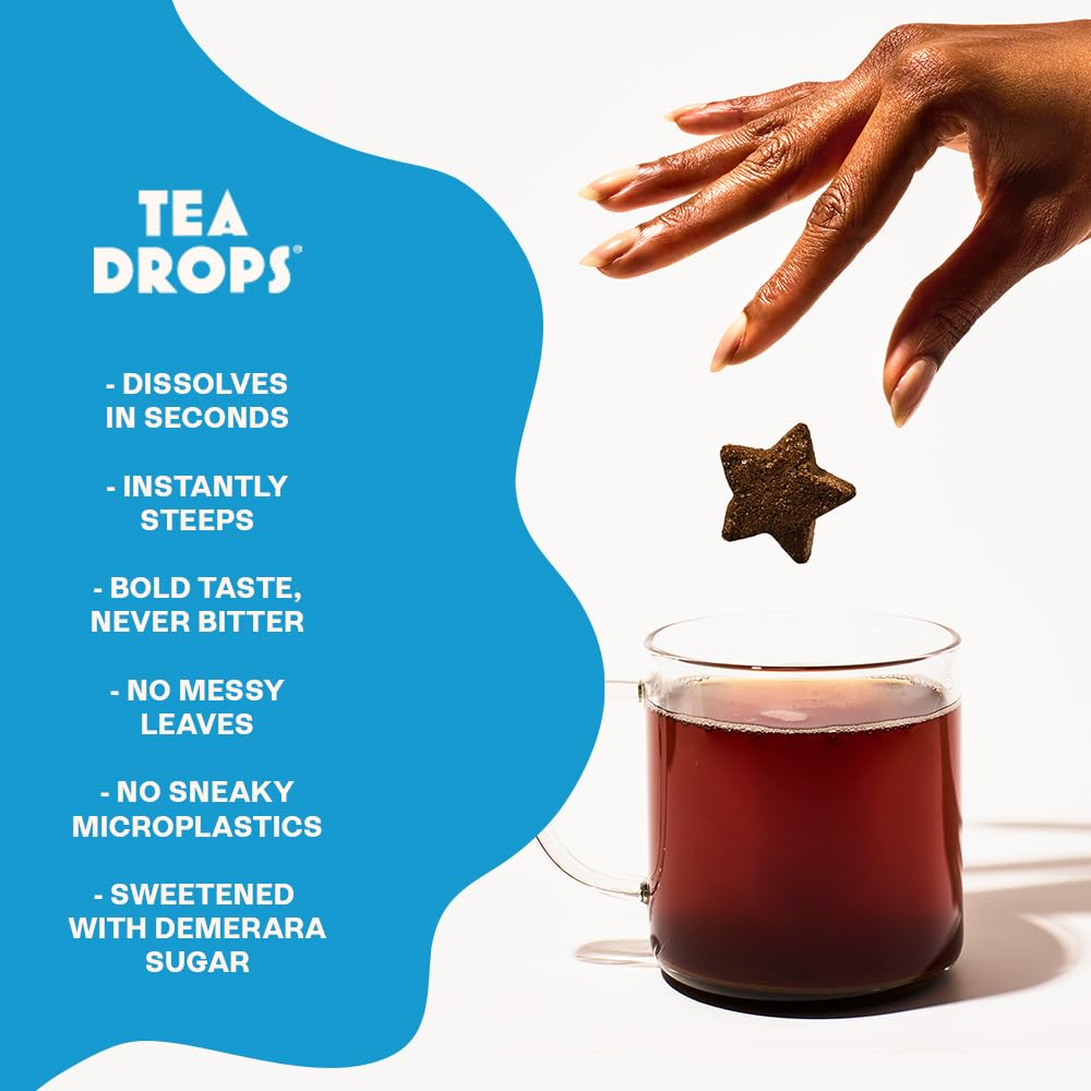 Tea Drops Gift Set | Organic Dissolvable Loose Leaf Tea | Chai Spice Chocolate Earl Grey Citrus Ginger Rose Matcha Peppermint Ube Vanilla Bean Thai | 9 Sampler Assortment - 1 Per Flavor