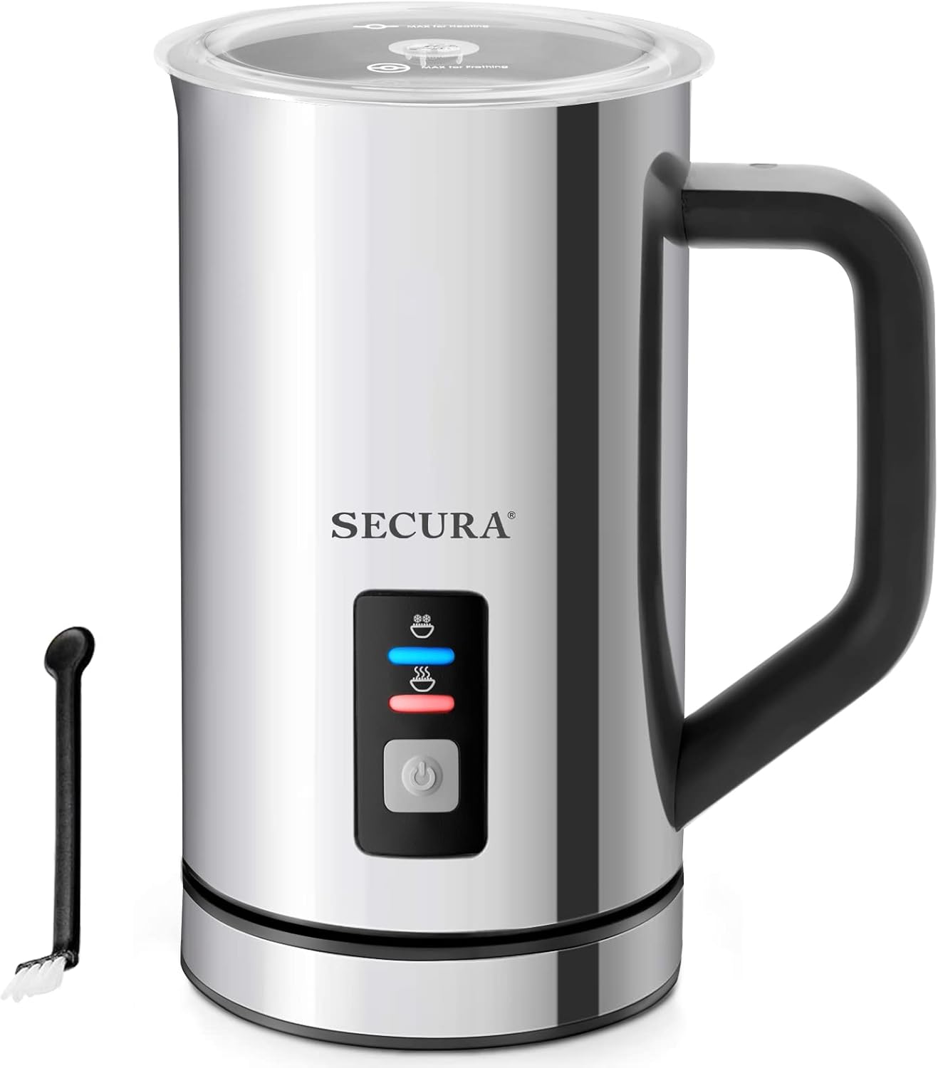 Secura Milk Frother, Electric Milk Steamer Stainless Steel, 16.9oz/500ml Automatic Hot and Cold Foam Maker and Milk Warmer for Latte, Cappuccinos, Macchiato, 120V