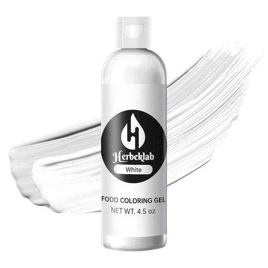 White Food Coloring Gel Herbeklab 4.5 oz Professional Grade White Food Dye Concentrated Gel Food Color for Icing Baking Cake Decorating Cookie