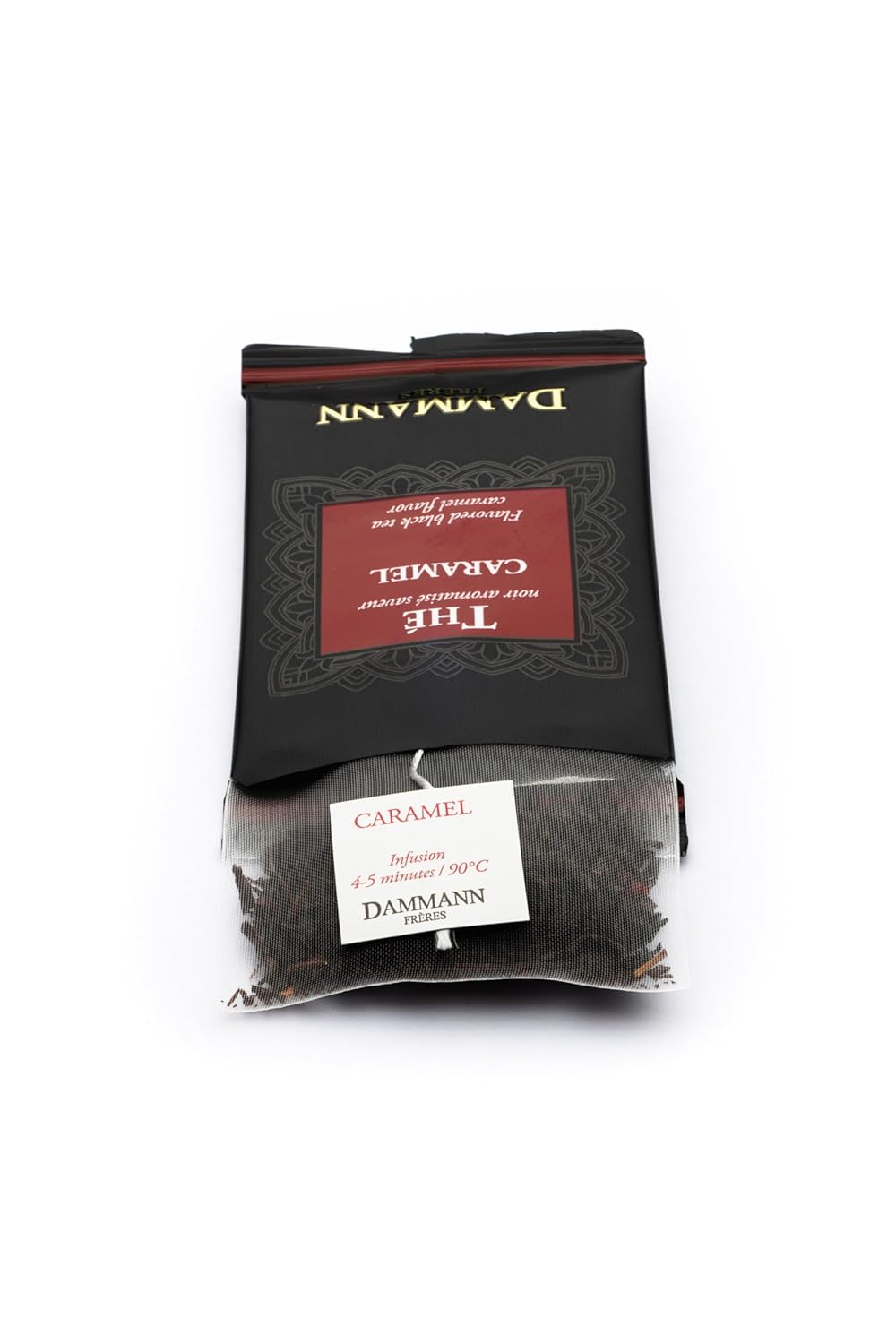 Dammann Freres Sachets, Caramel Toffee Flavored Tea Bags, Premium Gourmet French Tea, Individually Wrapped, 24 Count (Single Pack)