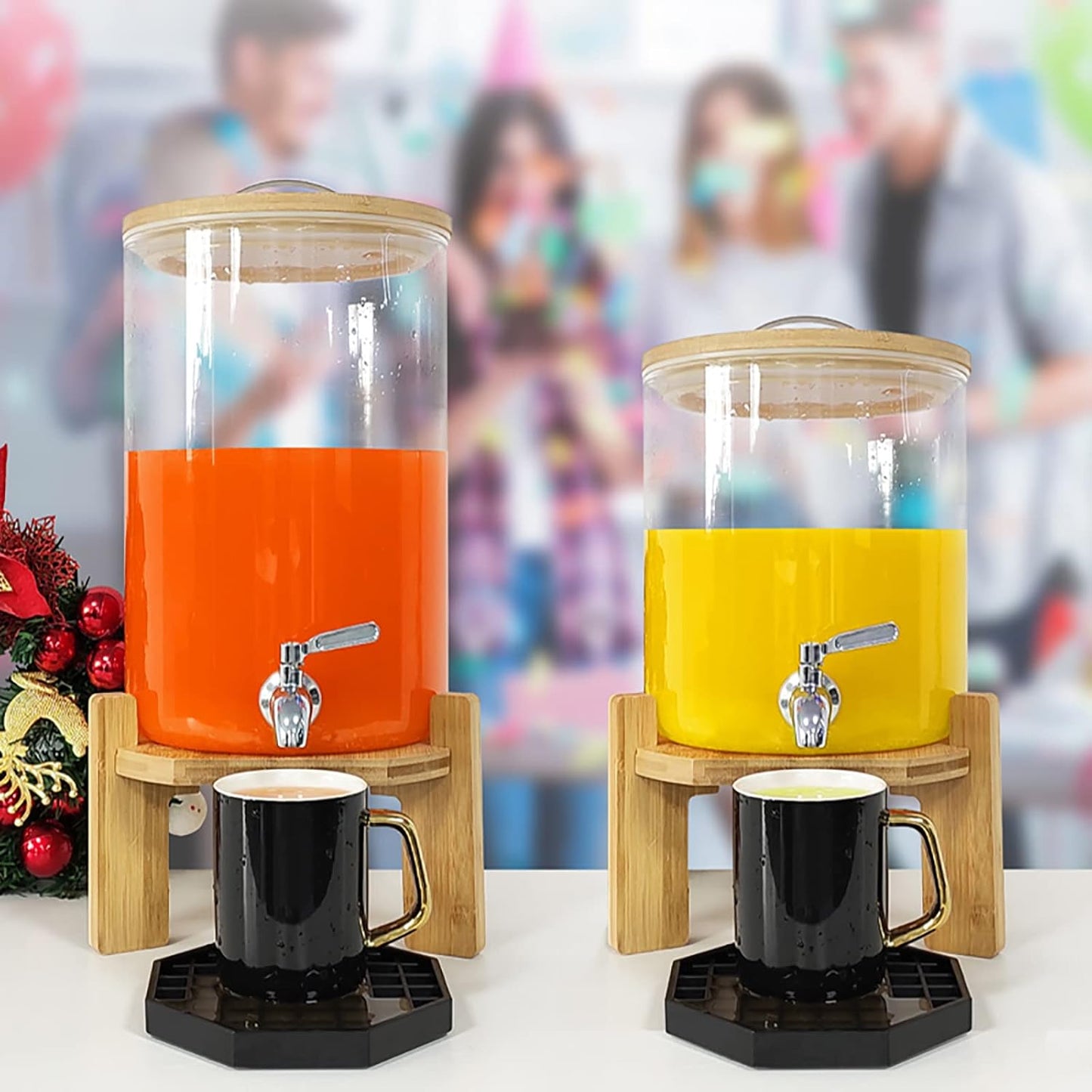 Drip Trays 6" Coffee Countertop Octagon Drip Tray Black Plastic Coffee Drip Tray With Honeycomb Grid, Pack of 4 (4 Pcs 6")