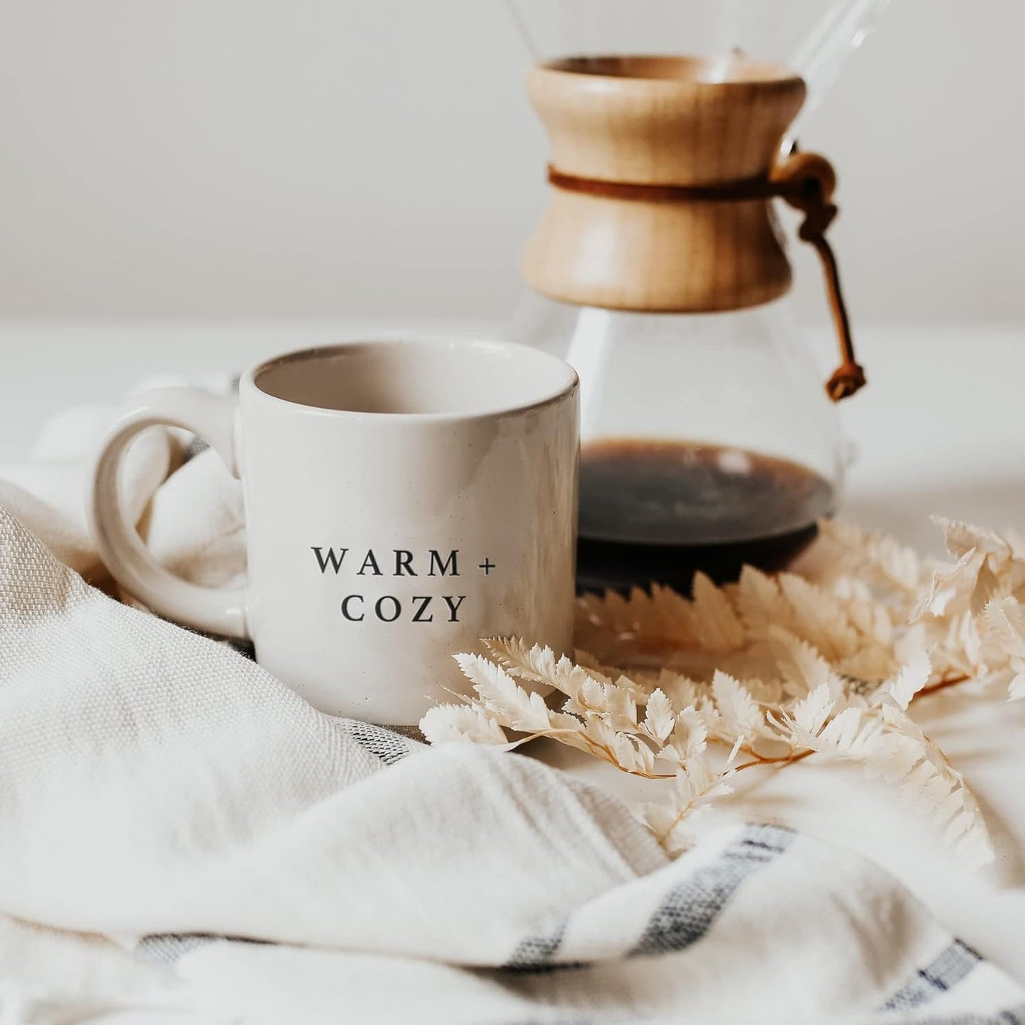 Sweet Water Decor Warm and Cozy Stoneware Coffee Mugs | Christmas Coffee Mugs | Microwave & Dishwasher Safe | 14oz Coffee Cup | Fall Gifts | Christmas Gifts for Her