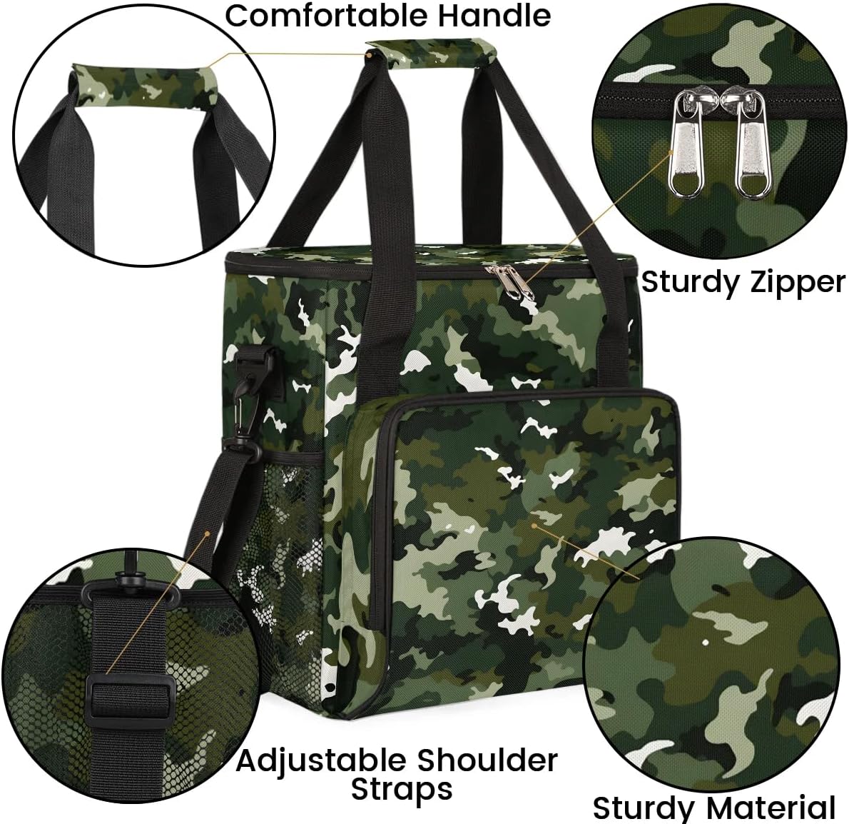 Camouflage Green Coffee Maker Carring Bag for Keurig K-Mini or K-Mini Plus, Single Serve Coffee Brewer Carrying Case with Multiple Pockets for K-Cup Pods,Storage mini Tote Case for Travel(Bag Only)