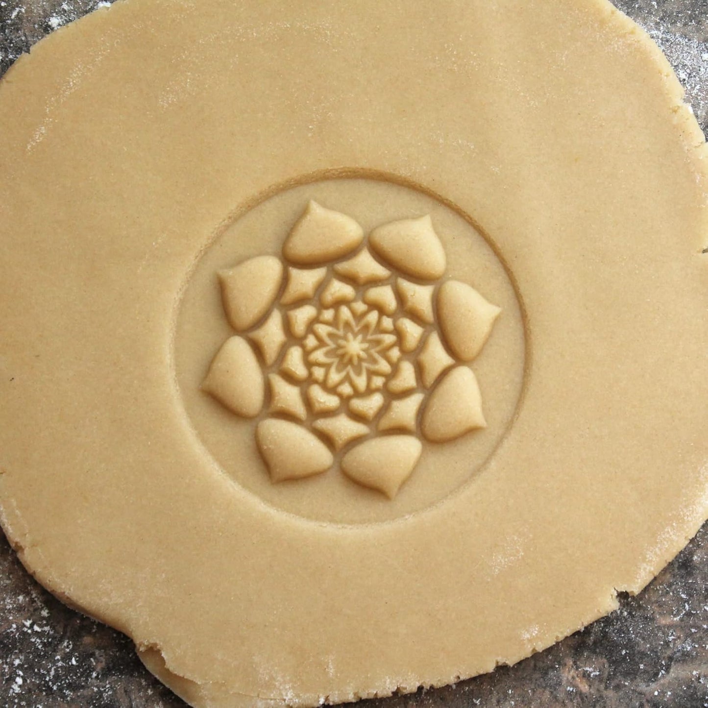 Wood Cookie Stamp, 2.5 Inch (Lotus Mandala CS-055)