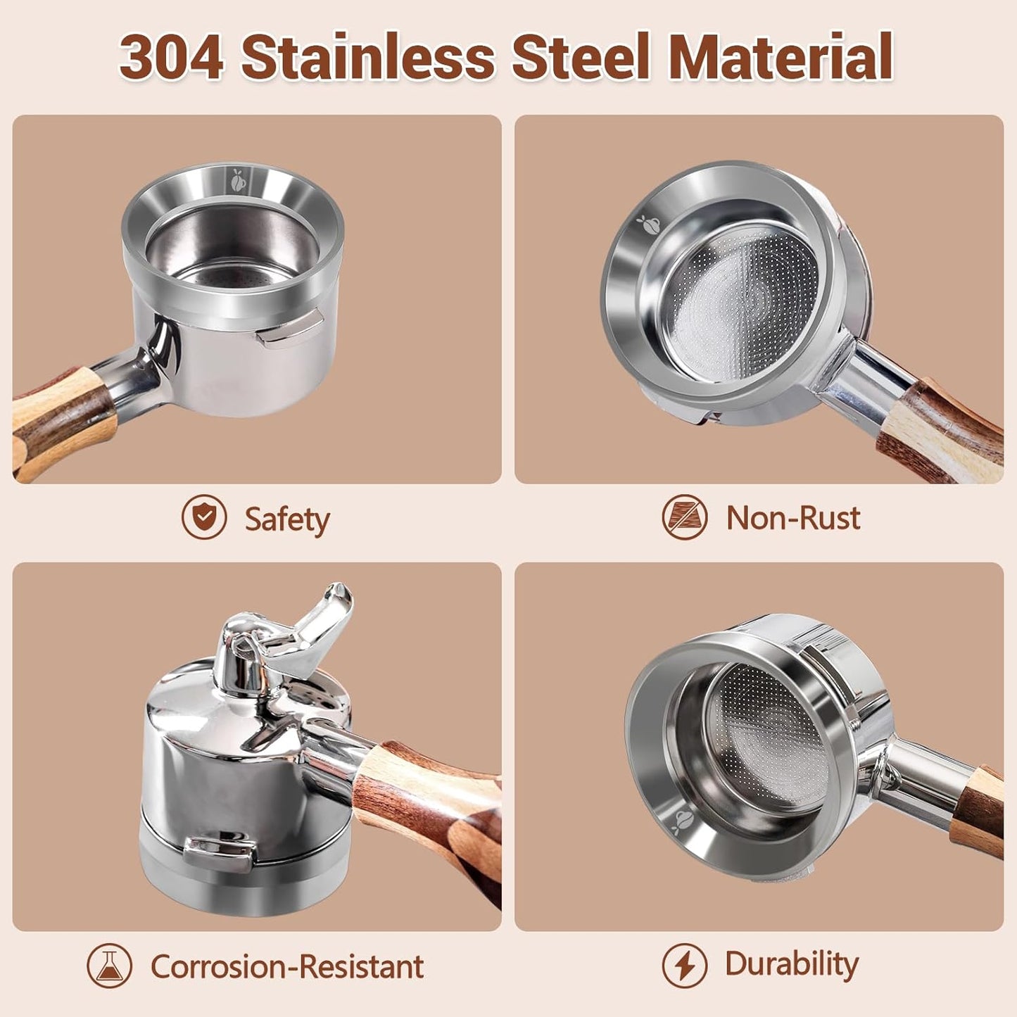 51mm Espresso Dosing Funnel, 304 Stainless Steel Coffee Dosing Ring, Portafilter Funnel with 6 Magnetic, Barista Tools Compatible with Breville 51mm Portafilter