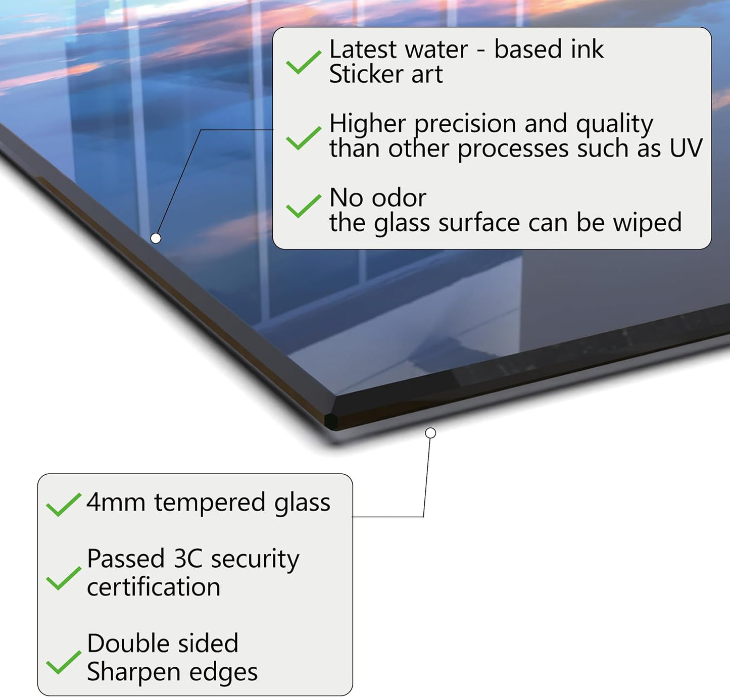 Tempered Glass Backsplash For Kitchen Behind Stove,Sea Beach Stove Backsplash Top Cover,Easy to Clean Glass Splashback, Sink Cover Splash Guard,Home Kitchen Wall Decor (30"x20"(76.2x50.8cm))