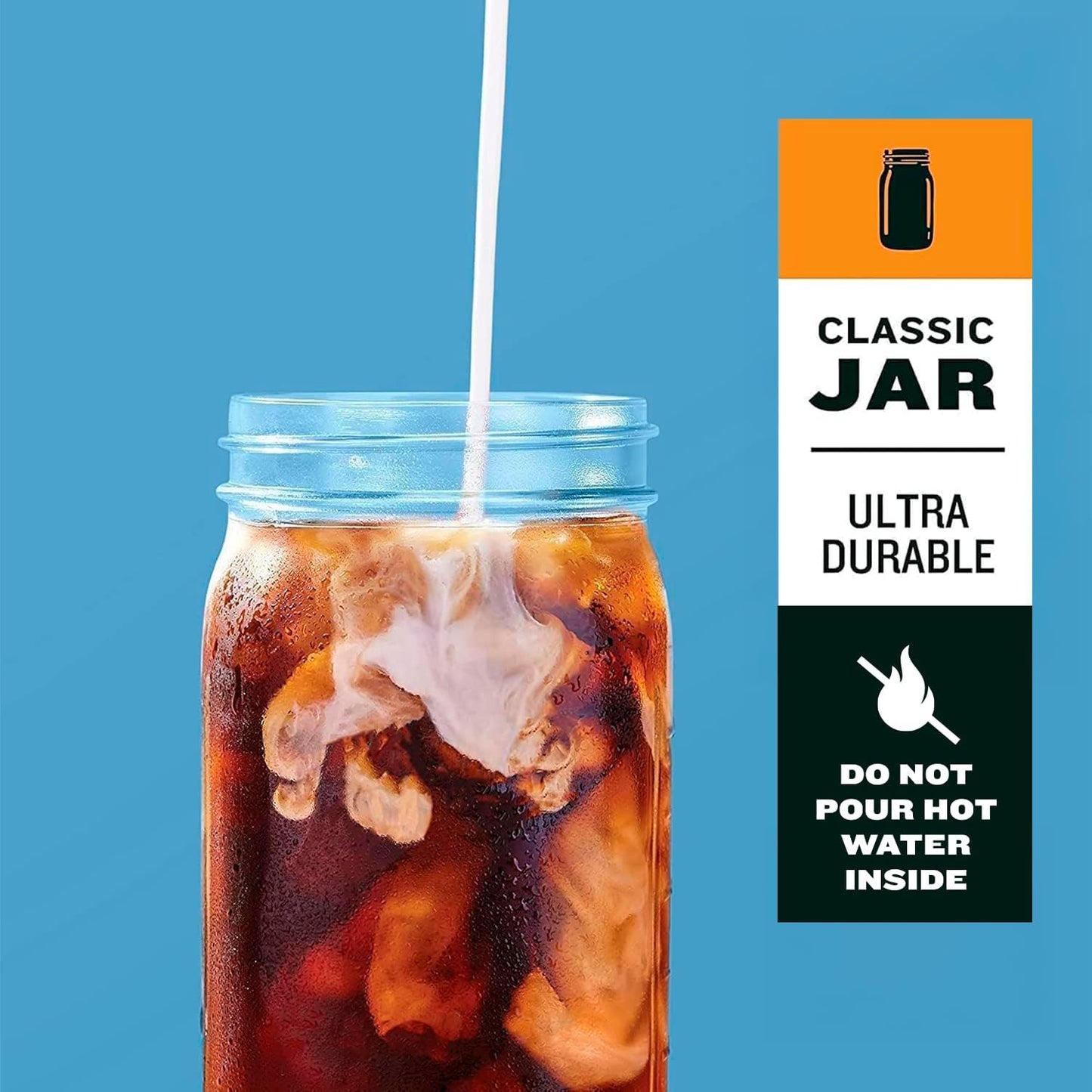 County Line Kitchen Glass Cold Brew Coffee Maker with Lid - Wide Mouth, 2 Quart (64 oz) - Heavy Duty, Leak Proof - Sun & Iced Tea Pitcher, Cold Brew Coffee, Breast Milk Storage, Water - Gray