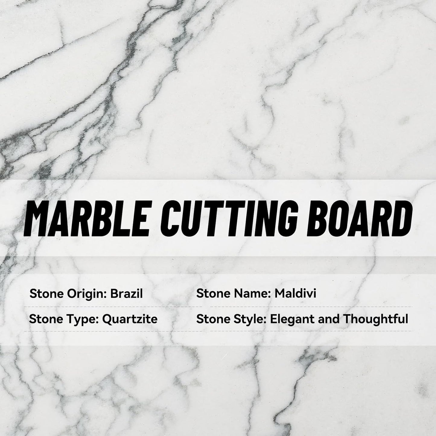 Koville Brazilian Natural Marble Cutting Board for Kitchen, 11inch Round Hand Crafted Marble Slab for Cheese, Charcuterie, Pastry Board - Wedding Gift, House Warming Gift(Maldivi)