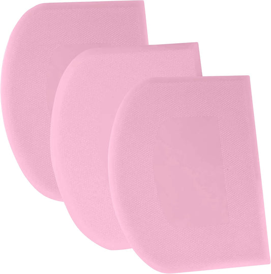 SURDOCA Dough Scraper Bench Scraper - 3P 7.1x4.9" Plastic Flexible Bowl Scraper, Sharp Edge & Angles Cake Scraper. Non-Slip Bakeware Decorating Tools Sculpting & Modeling Tools - Pure Pink