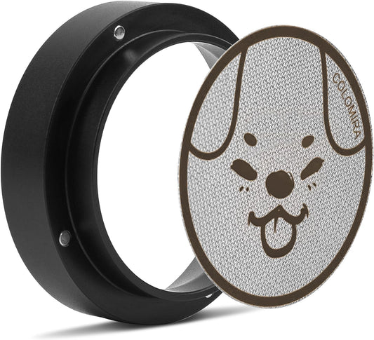 54mm Espresso Accessories Kit, Dosing Funnel and Puck Screen Set, Magnetic Coffee Funnel, 53.5mm Reusable Espresso Puck Screen, Espresso Tools(Doggie)