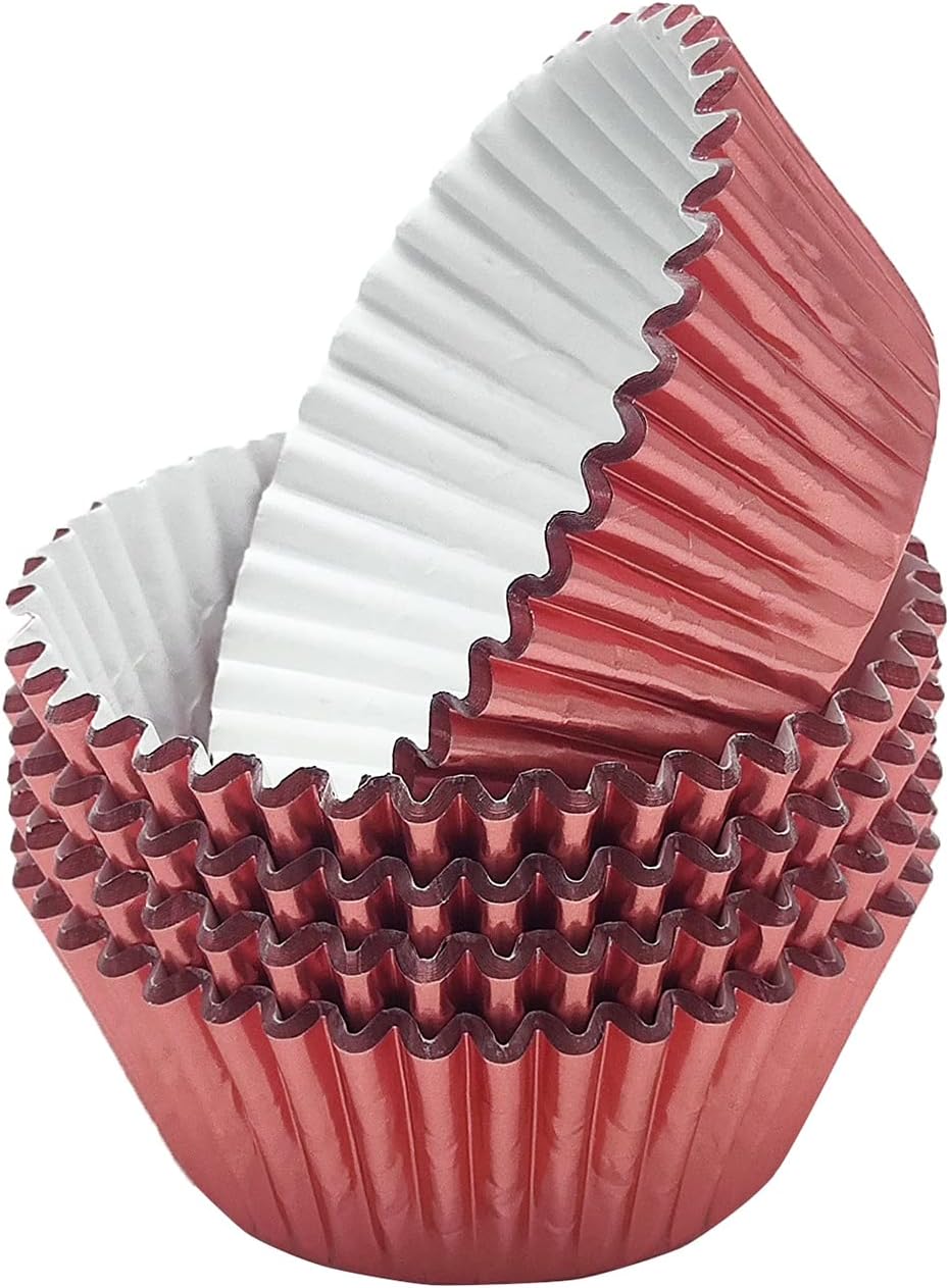 Standard Rose Gold Foil Cupcake Liners Muffin Baking Cups for Party and More, 100-Count
