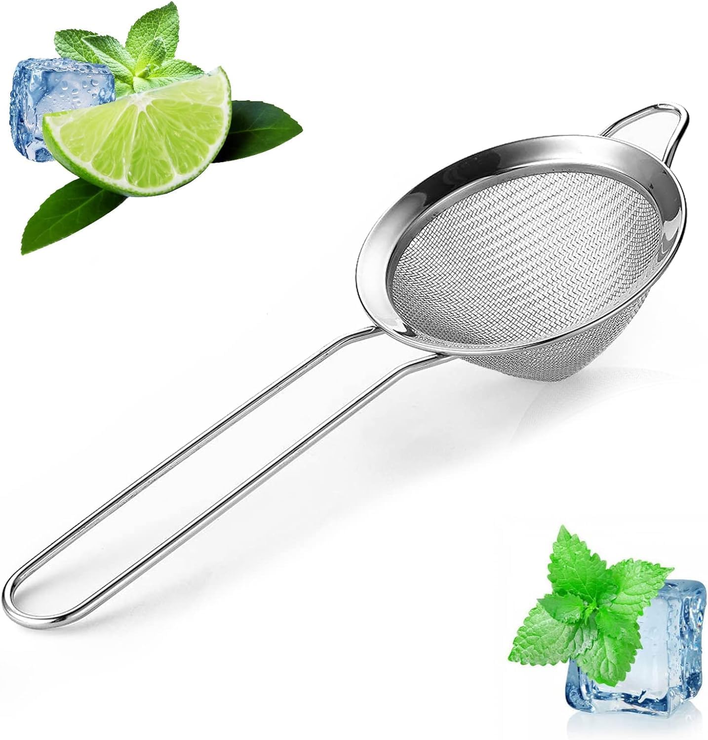 Fine Mesh Strainer with Handle – 3.3" Tea Strainer for Loose Tea Leaves and Coffee, Stainless Steel Tea Infuser with Handle – Good for Brewing Tea and Coffee