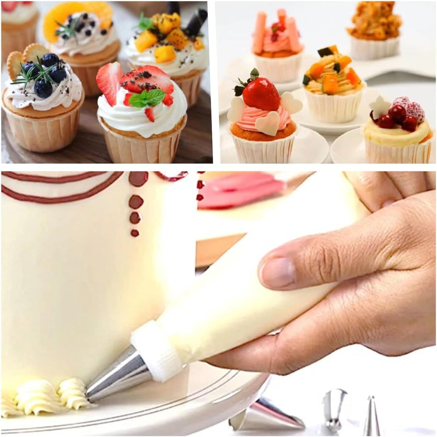 15 inch Pastry Piping Bags Disposable, AMBESTAR 200 Pcs Anti Burst Icing Bags for Frosting Decorating Cake Cupcake Cookie Decoration, Dessert Decorating & Pastry Bags, Practical Kitchen Tools