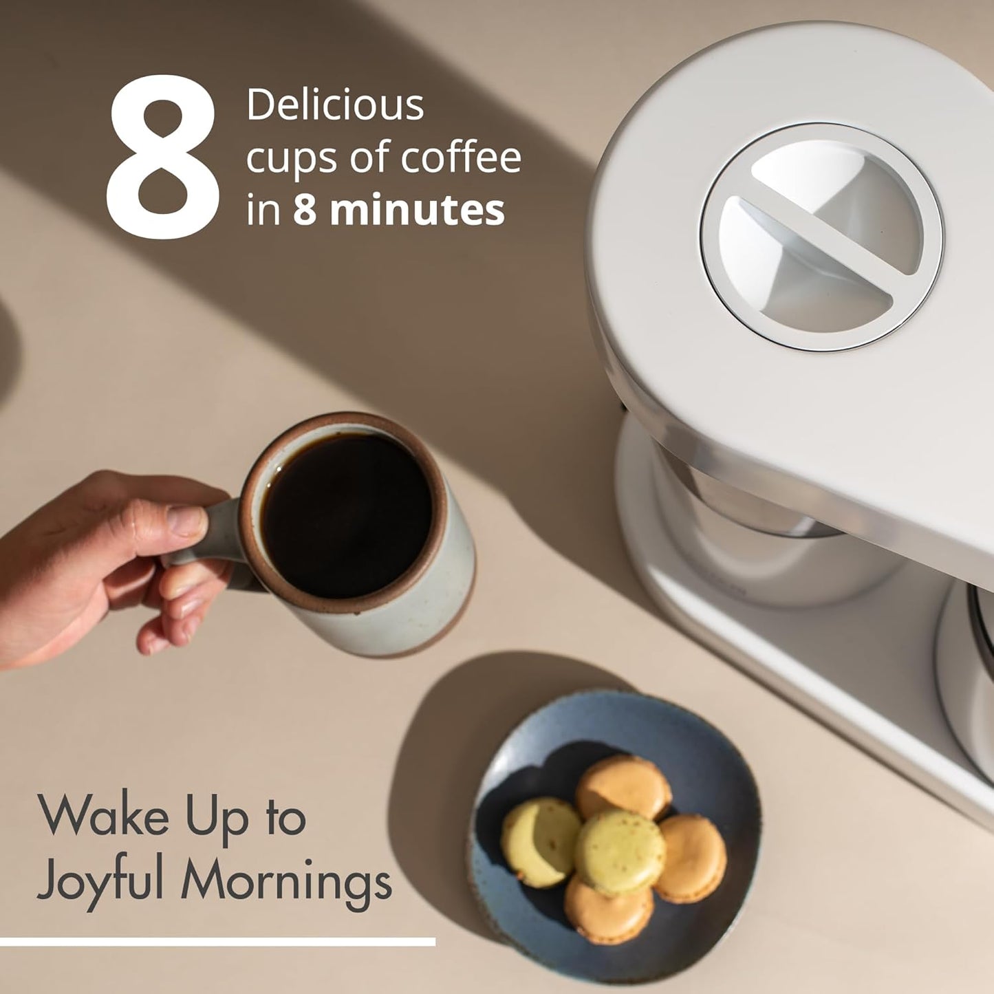 Ratio Six Series 2 Coffee Machine - Automatic Drip Coffee Maker - 1.25L/40oz - Brews 2-8 Cups - White