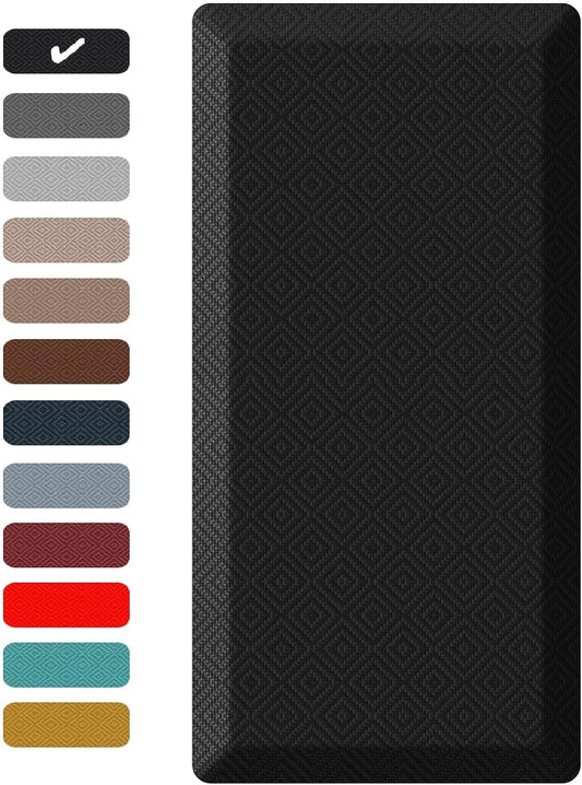 Ophanie Kitchen Mats for Floor, 3/4 inch Thick, 20x32 Anti Fatigue Cushioned Mat, Kitchen Rugs, Waterproof, Comfort Ergonomic Standing Mat for Office, Home, Sink, Black Non-Slip Ridged Bottom