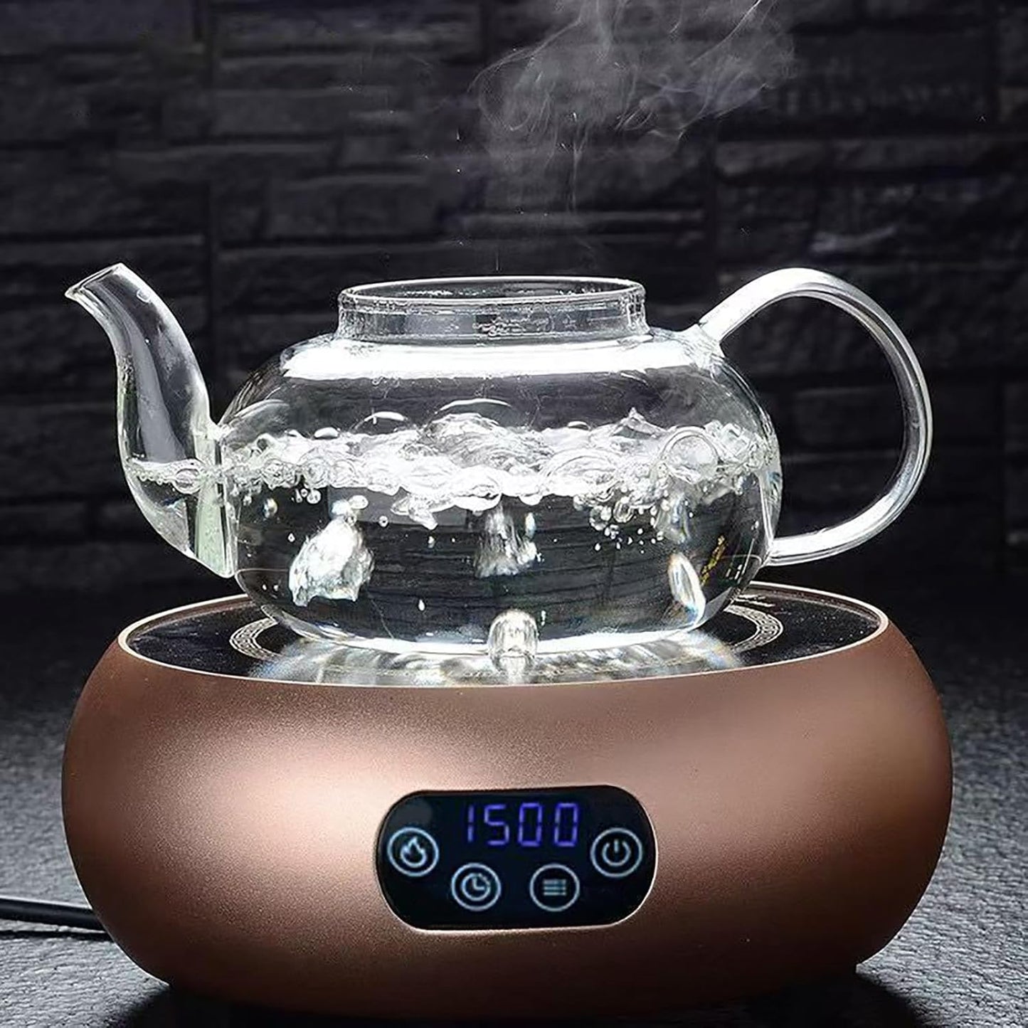 Glass Teapot with Infuser Clear Glass Tea Kettle 1000 ml Tea Pot for Stove Top, Loose Tea, Tea Maker Gift