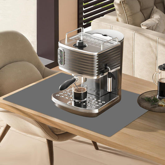 2 Pack 23.62"x15.74"(60cmx40cm) Silicone Kitchen Counter Mats, Heat Resistant Non-Slip Countertop Protector, Waterproof Nonstick Multipurpose Mat, Dark Gray