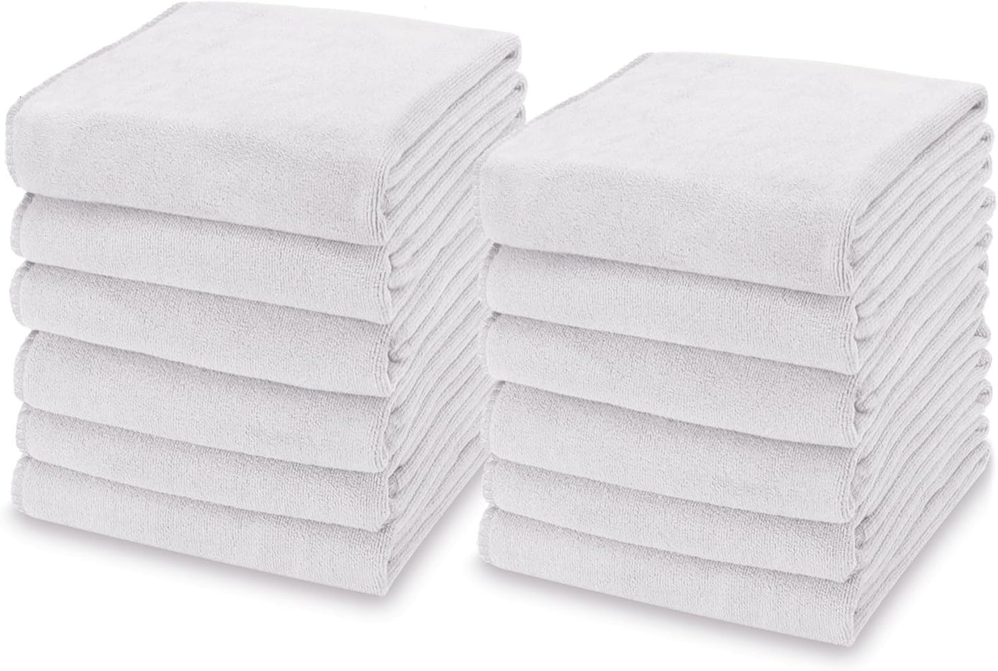 kimteny 13x28 Inches Kitchen Cloth Dish Towels, 400 GSM Premium Dishcloths, Super Absorbent Coral Velvet Microfiber Cleaning Cloths, Fast Drying Rags for Washing Dishes (12 Pack, White)