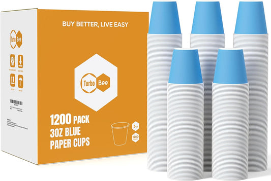 3oz Disposable Paper Cups 1200Pack, Small Bathroom Cups Bulk, Small Blue Paper Mouthwash Tumblers Perfect for Bathroom, Party, Picnic, Travel and Events