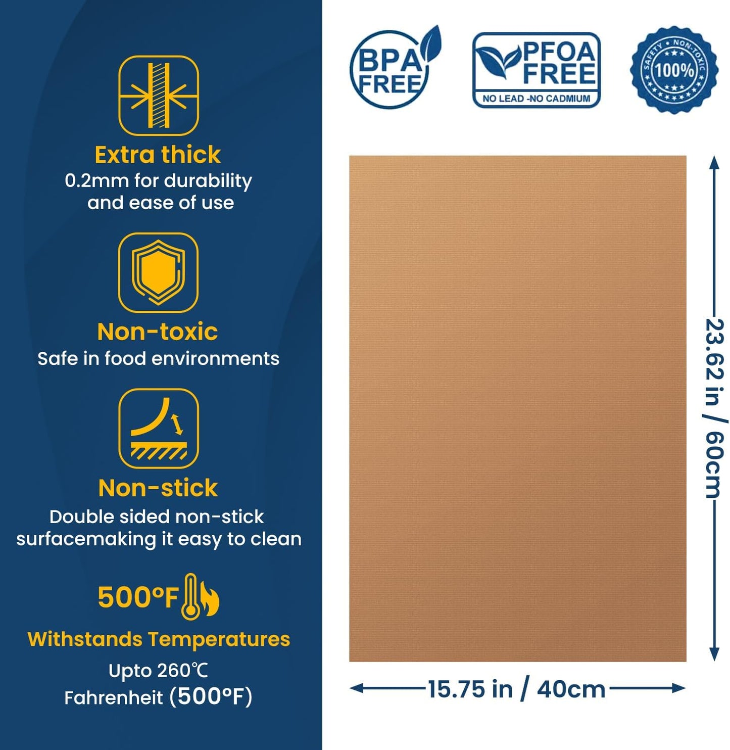 Oven Liners for Bottom of Oven-23.6"x 15.7" Non-Stick Electric Oven Cover for Stovetop,Toaster Oven Drip Liner, Heat Resistant Grill Baking Mat- BPA & PFOA Free Kitchen Accessory to Keep Oven Clean