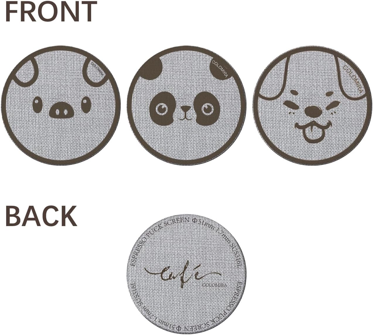 54mm Espresso Accessories Kit, Dosing Funnel and Puck Screen Set, Magnetic Coffee Funnel, 53.5mm Reusable Espresso Puck Screen, Espresso Tools(Doggie)