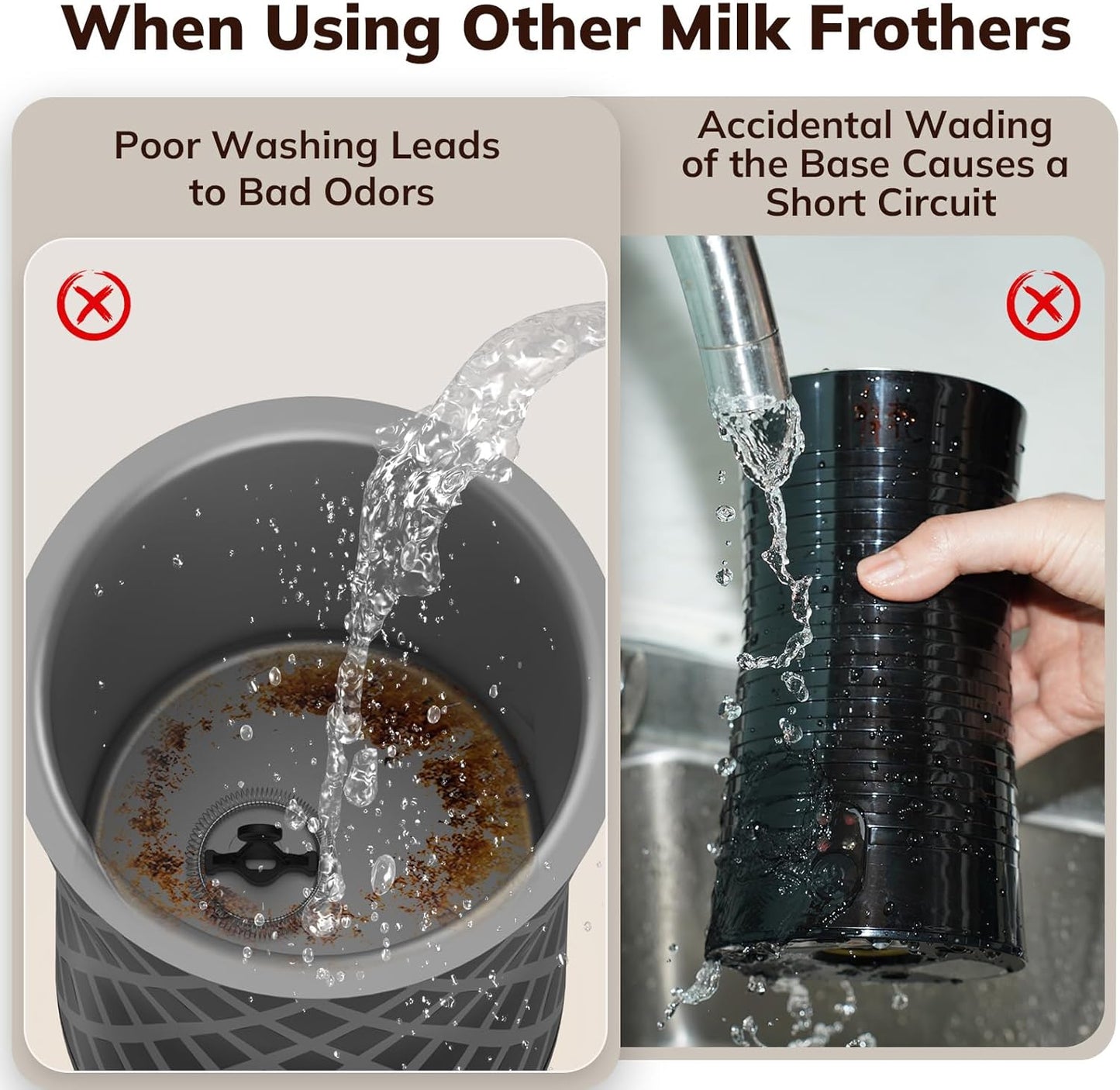 Electric Milk Frother and Steamer, 16.9oz/500ml Milk Steamer and Frother for Latte, Dishwasher Safe, BPA Free, 4 Functions, Enjoy Perfect Milk Froth in 2 Min - Black