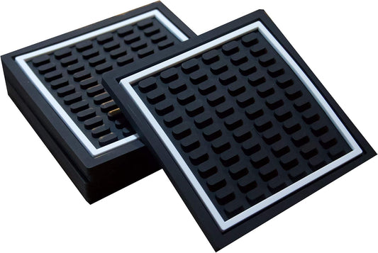 Highball & Chaser Coasters, 12in x 6in. 1cm (6 Pack) Thick Durable and Stylish Bar Mat for Spills, Service Mat for Coffee, Bars, Restaurants CounterTop Dish Drying Mat, Glass Drying Mat (6 Pack)