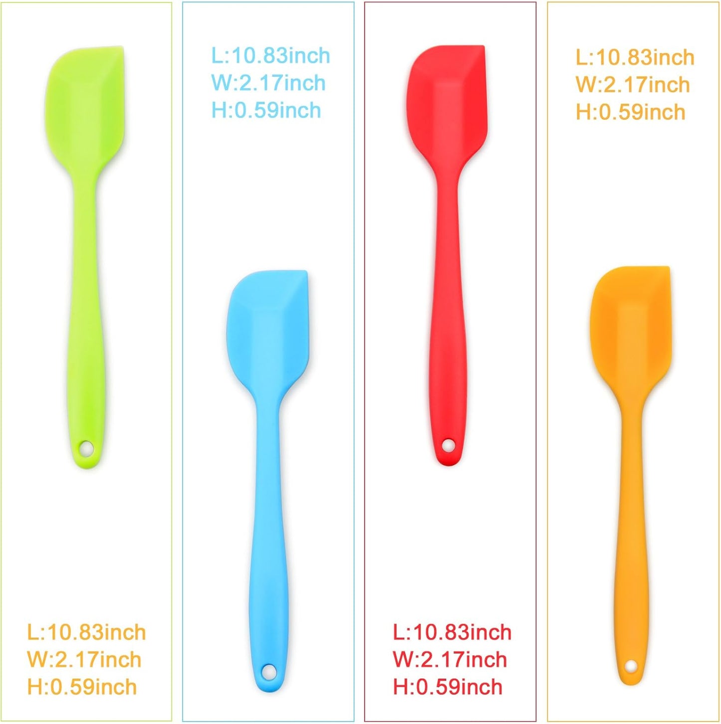 Silicone Spatula 4-piece Set, Heat-Resistant Spatulas, Non-stick Rubber Spatulas with Stainless Steel Core
