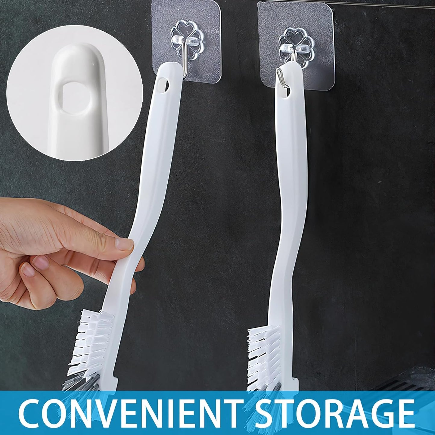 GTOTd Kitchen Right Angle Scrub Grout Small Cleaning Brush（2 Pack）Best Kitchen Gadgets Gifts Stuff for Bottle Bathroom Brushes Household Pot Pan Dishwasher Edge Corners Deep Brush with Stiff Bristles