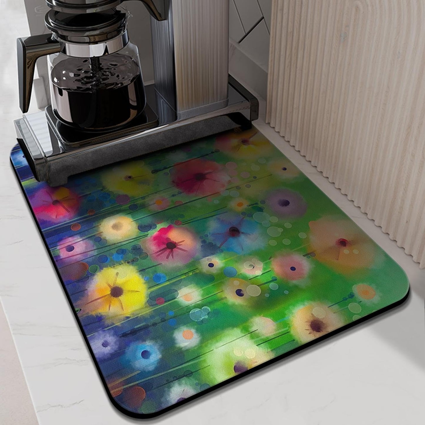 Dish Drying Mat for Kitchen Counter 24x18in Washable Quick Dish Drying Pad Rubber Backed Absorbent Draining Mat Fit Kitchen Counter,Bar,Under Sink,Dishes,Utensils,Dish Rack