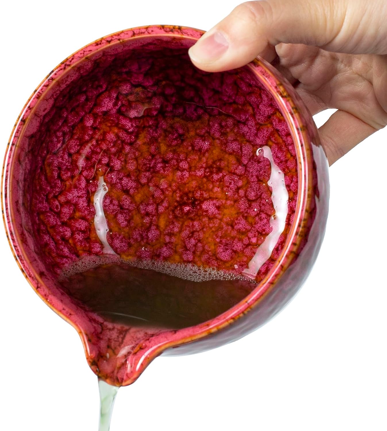 Japanese ceramic matcha bowl. 20 ounce ceramic bowl. Matcha tea bowl. A gift for matcha enthusiasts (red)