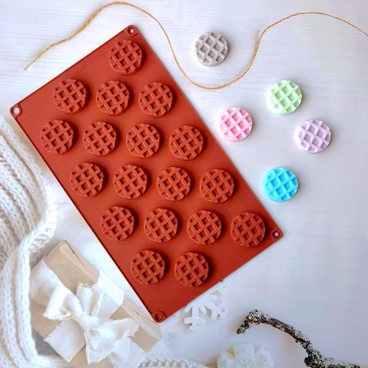 Silicone Waffle Mold Set, 2PCS/Set 18/20 Cavity Mini Silicone Waffle Mold Waffle Making Mold, Non-stick Cake Cookie Chocolate Making Mold for Baking