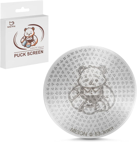 MEION 53.3mm Espresso Puck Screen-1 Pack 0.8mm Thickness Espresso Filter Screen, Reusable Metal Coffee Filter for Bottomless Portafilter Basket 54mm, Stainless Steel Coffee Puck Screen